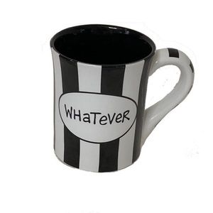 WHATEVER Black and White Coffee Mug by Our Name is Mud